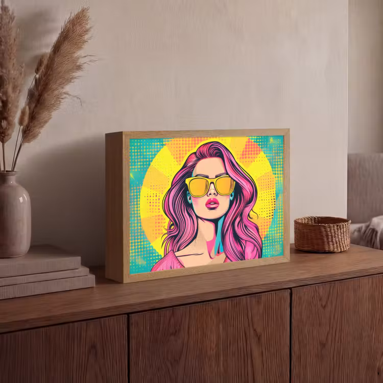 Lightbox - Wandlamp - Zonnebril - Vrouw - Zonnig - Geel — 4