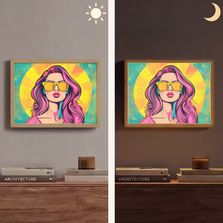 Lightbox - Wandlamp - Zonnebril - Vrouw - Zonnig - Geel — 6