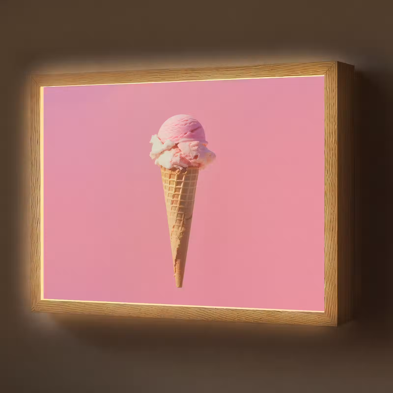 Lightbox - Wandlamp - Hoorntje - Schepijs - Roze — 1