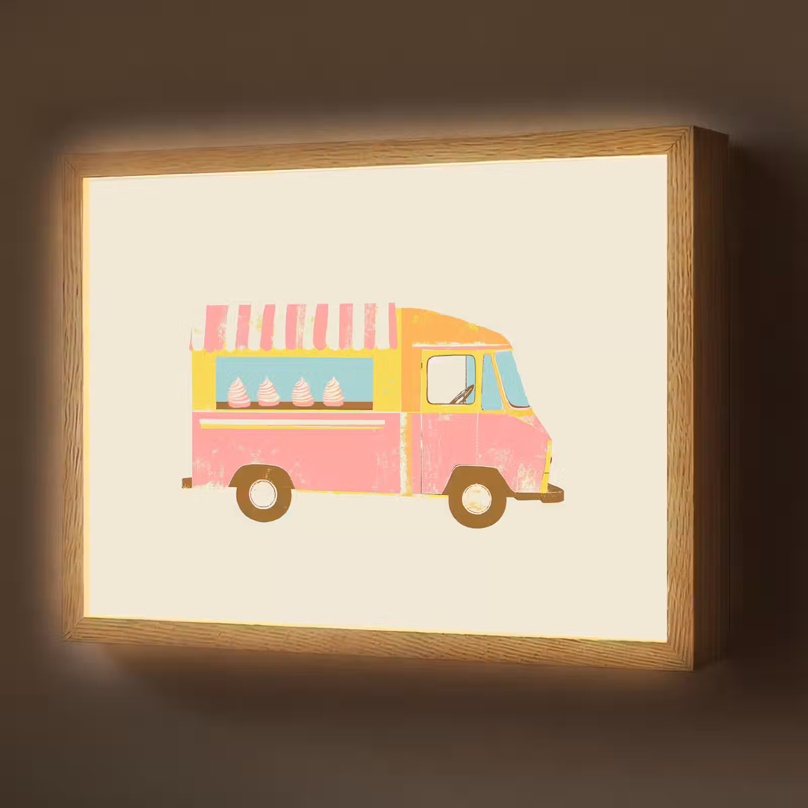 Lightbox - Wandlamp - Ijskar - Retro - Softijsjes - Roze — 1