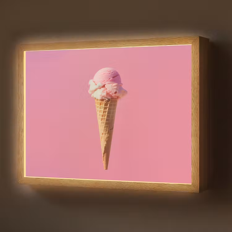Lightbox - Wandlamp - Hoorntje - Schepijs - Roze — 1