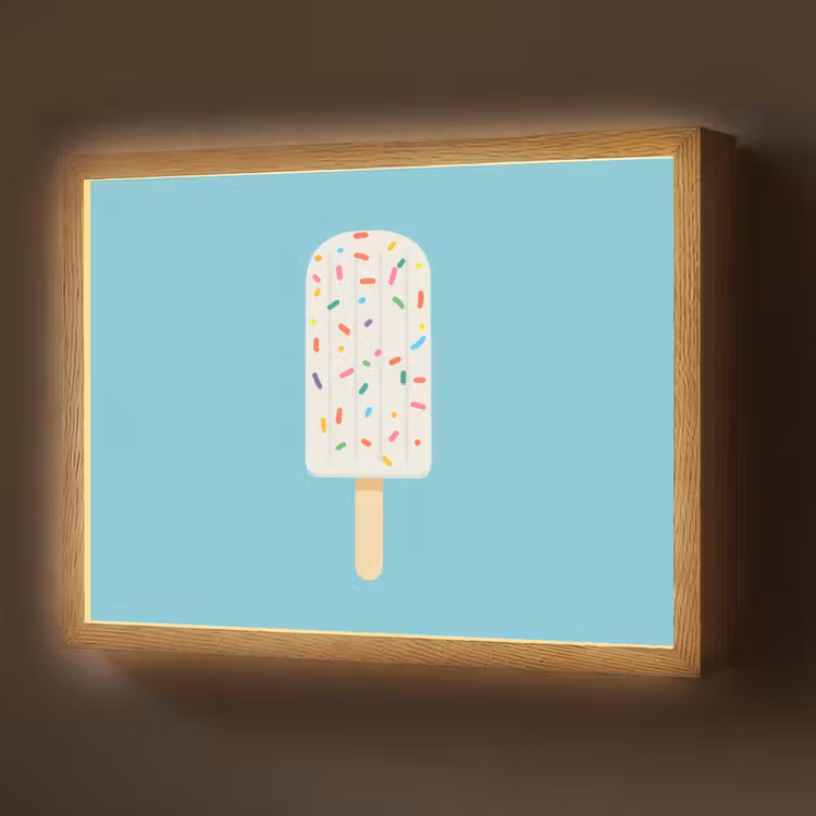 Lightbox - Wandlamp - Ijsje - Stokje - Sprinkles - Lichtblauw — 1