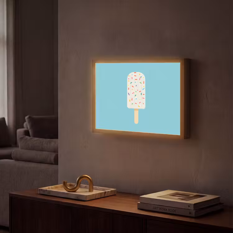 Lightbox - Wandlamp - Ijsje - Stokje - Sprinkles - Lichtblauw — 2