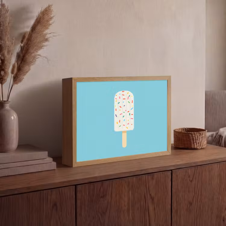 Lightbox - Wandlamp - Ijsje - Stokje - Sprinkles - Lichtblauw — 4