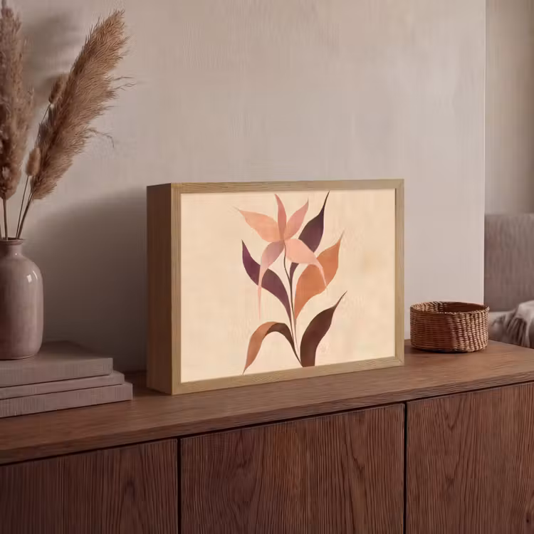 Lightbox - Wandlamp - Minimalistisch - Bloem - Bladeren - Beige — 4
