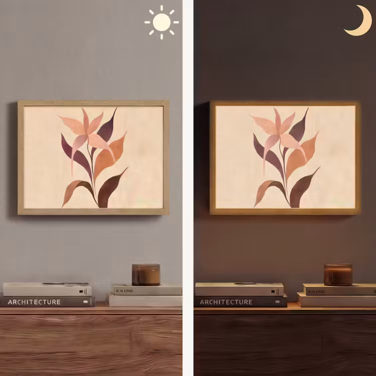 Lightbox - Wandlamp - Minimalistisch - Bloem - Bladeren - Beige — 6