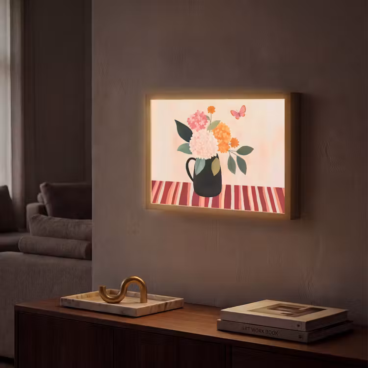 Lightbox - Wandlamp - Vaas - Bloemen - Vlinder - Rood — 2