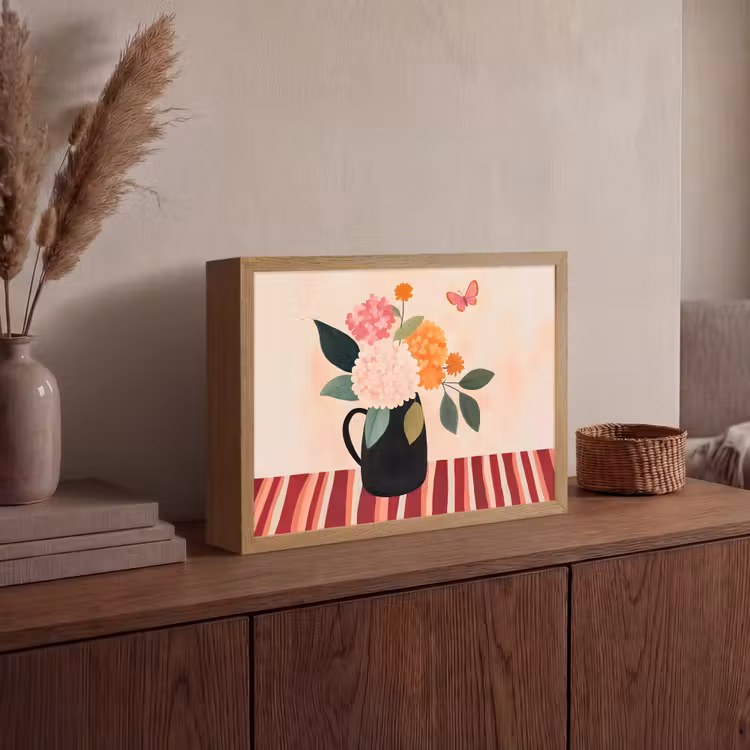 Lightbox - Wandlamp - Vaas - Bloemen - Vlinder - Rood — 4