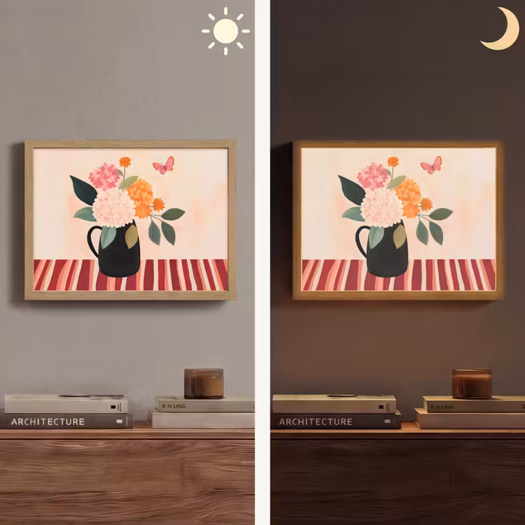 Lightbox - Wandlamp - Vaas - Bloemen - Vlinder - Rood — 6