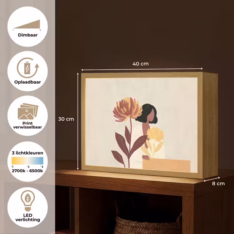 Lightbox - Wandlamp - Vrouw - Minimalistisch - Bloem — 10