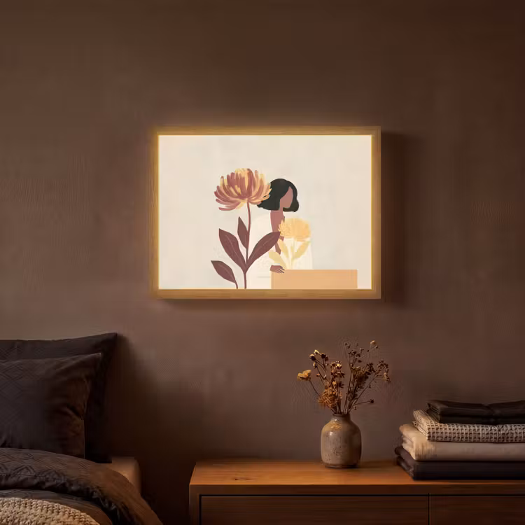 Lightbox - Wandlamp - Vrouw - Minimalistisch - Bloem — 3