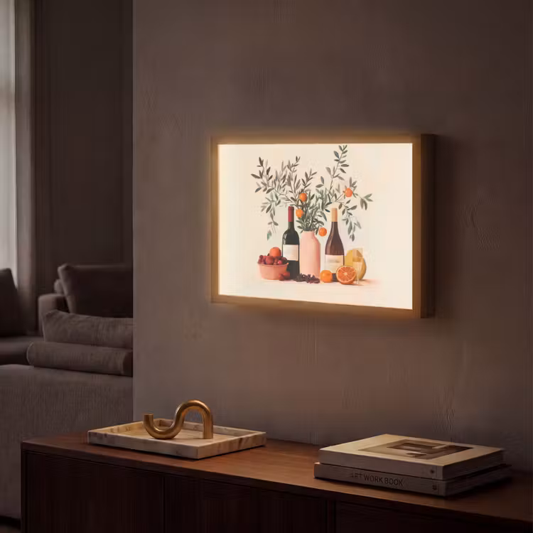 Lightbox - Wandlamp - Wijnflessen - Takken - Sinaasappels — 2