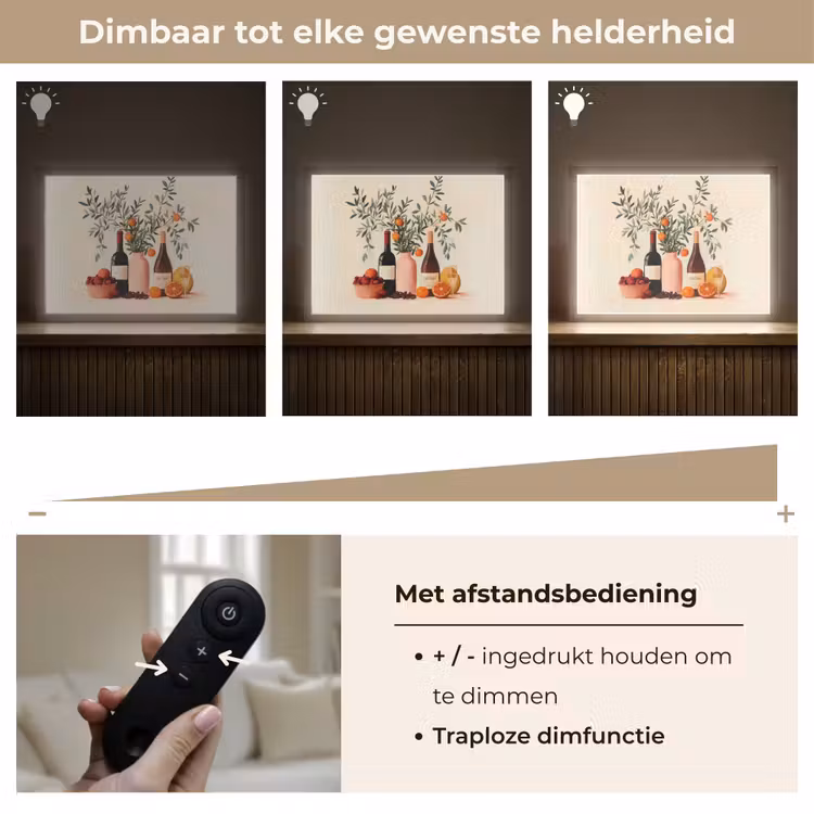 Lightbox - Wandlamp - Wijnflessen - Takken - Sinaasappels — 9