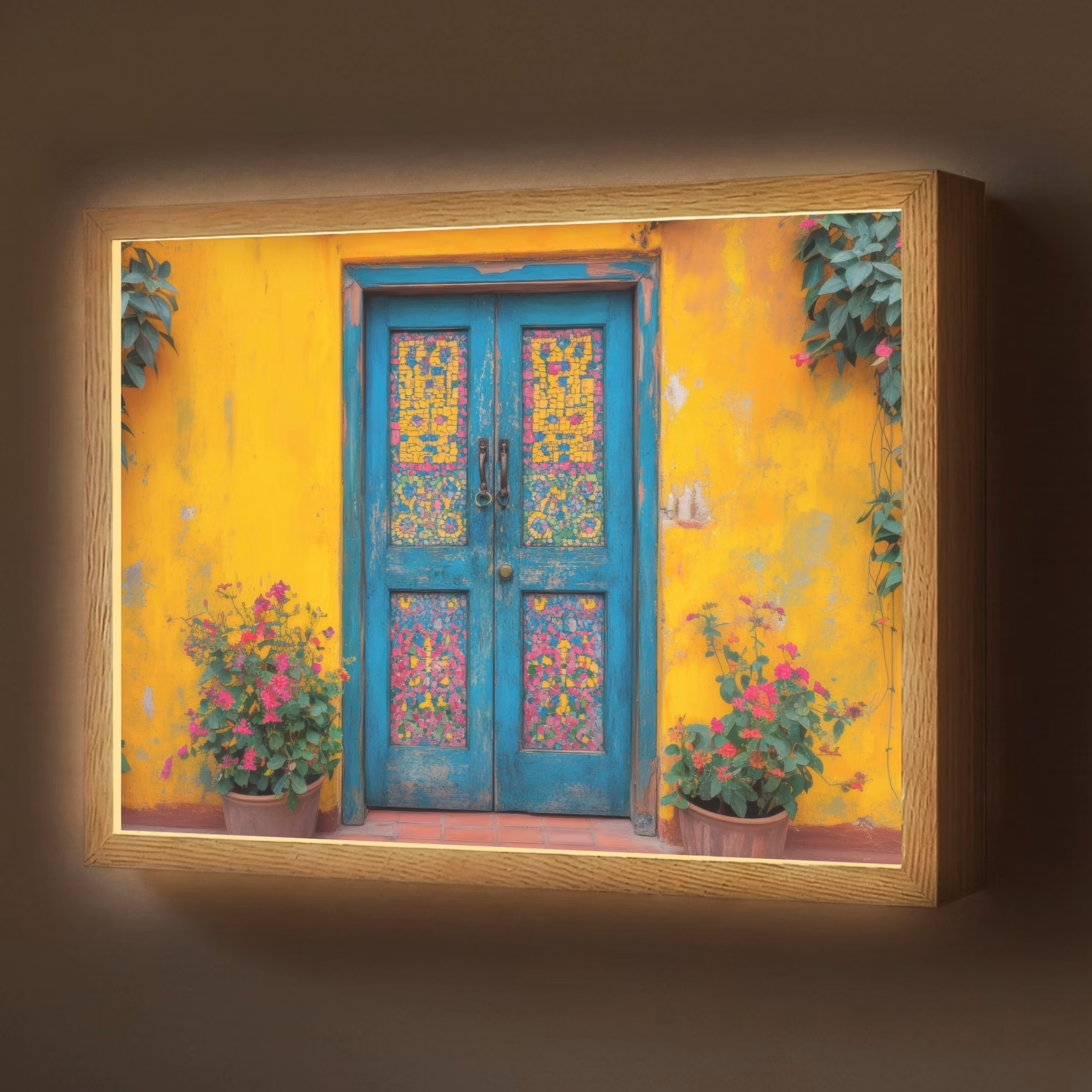 Lightbox - Wandlamp - Deuren - Kleurrijk - Planten — 1