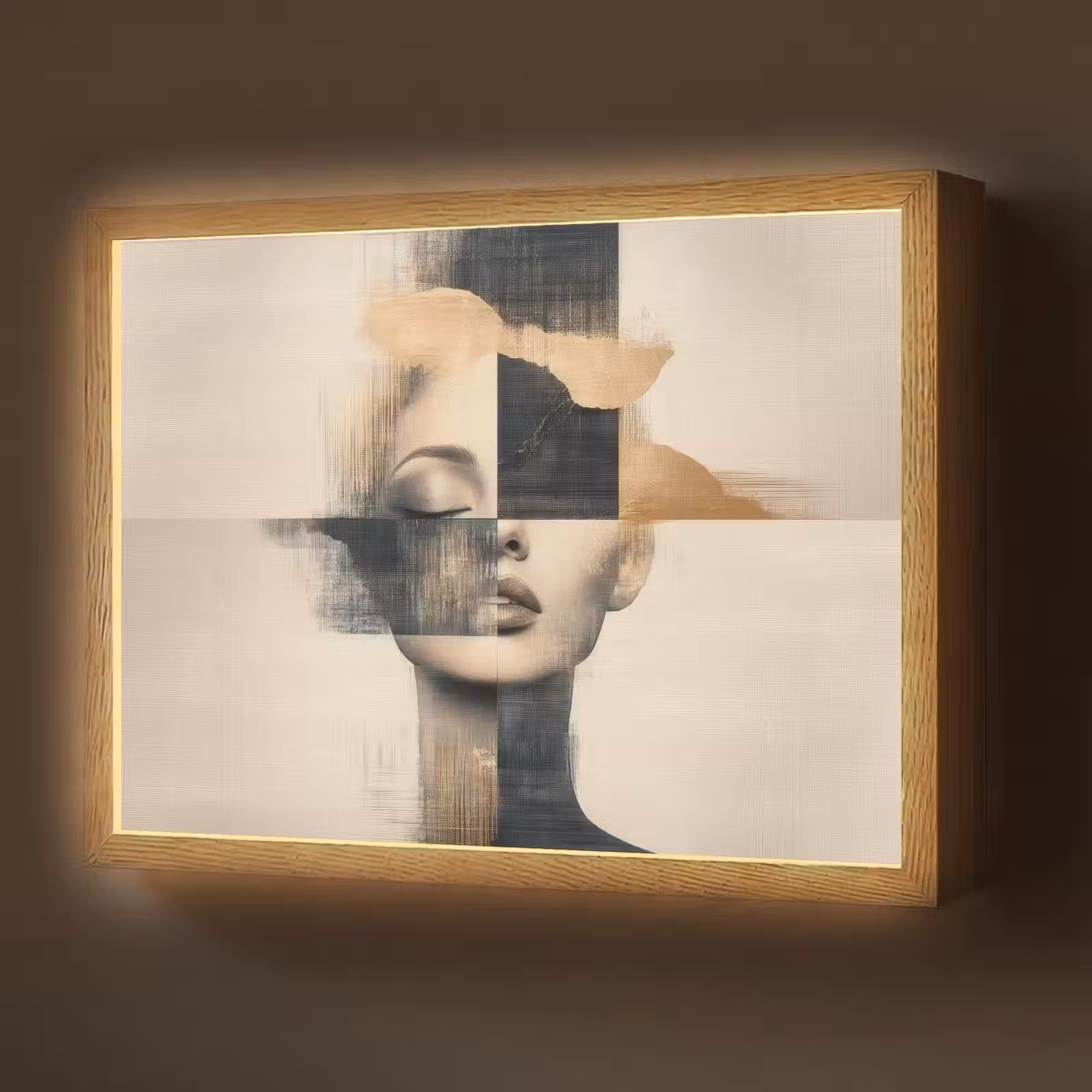 Lightbox - Wandlamp - Goud - Vrouw - Rechthoeken — 1