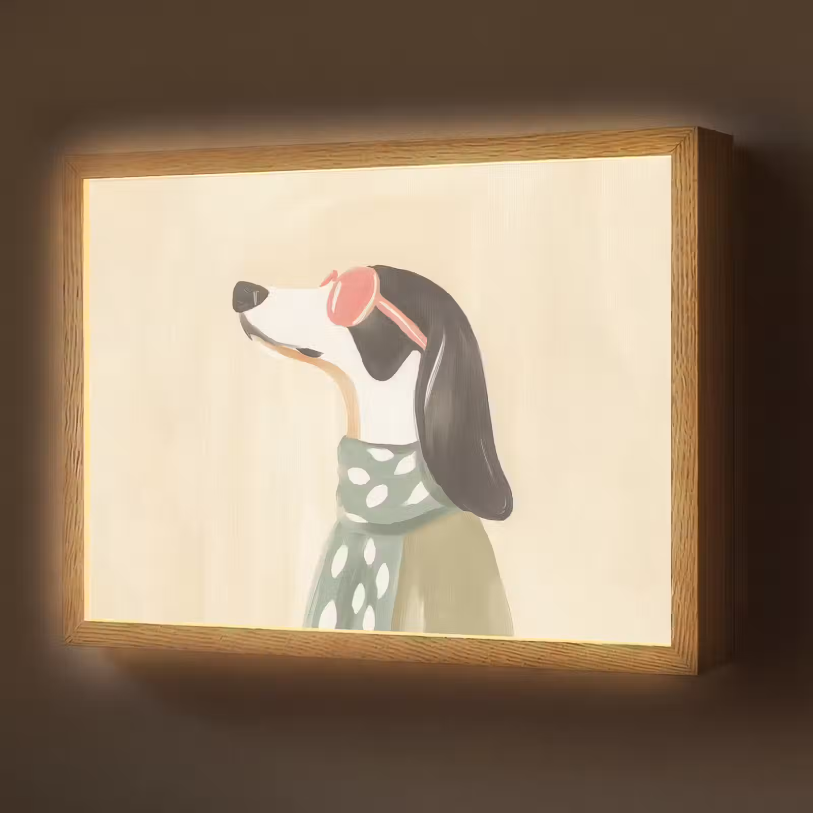 Lightbox - Wandlamp - Hond - Zonnebril - Sjaal — 1