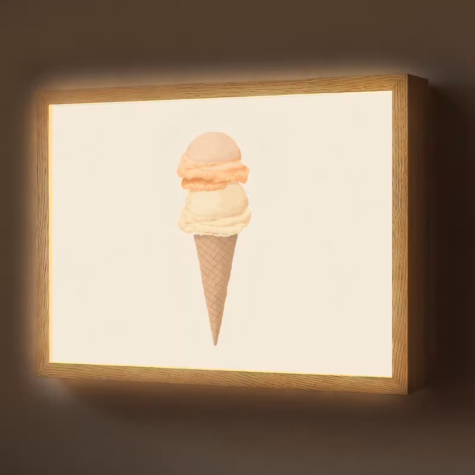 Lightbox - Wandlamp - Minimalistisch - Schepijs - Hoorntje - Beige — 1