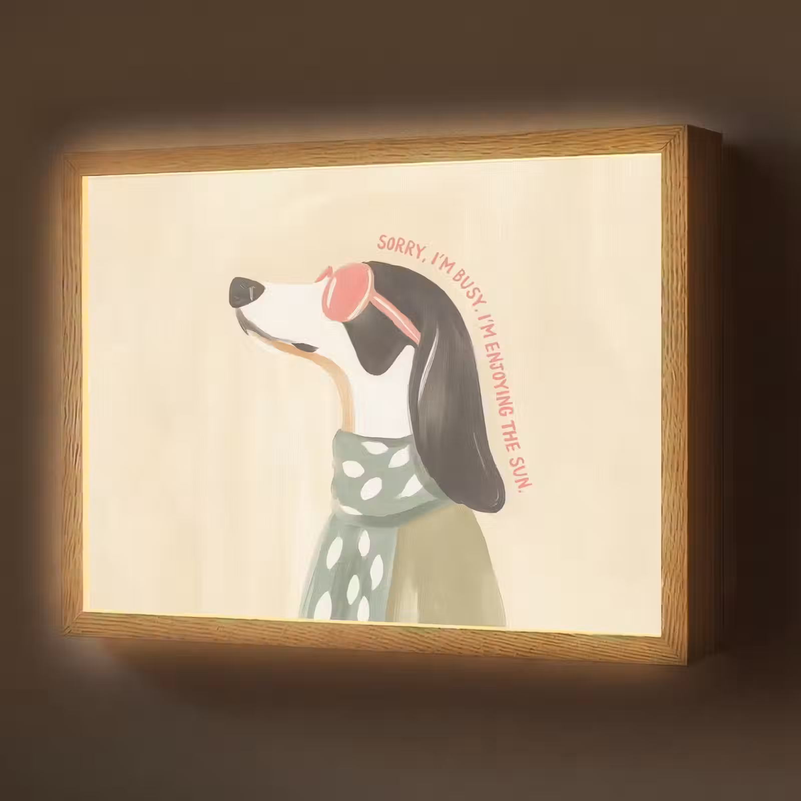 Lightbox - Wandlamp - Quote - Hond - Zonnebril — 1
