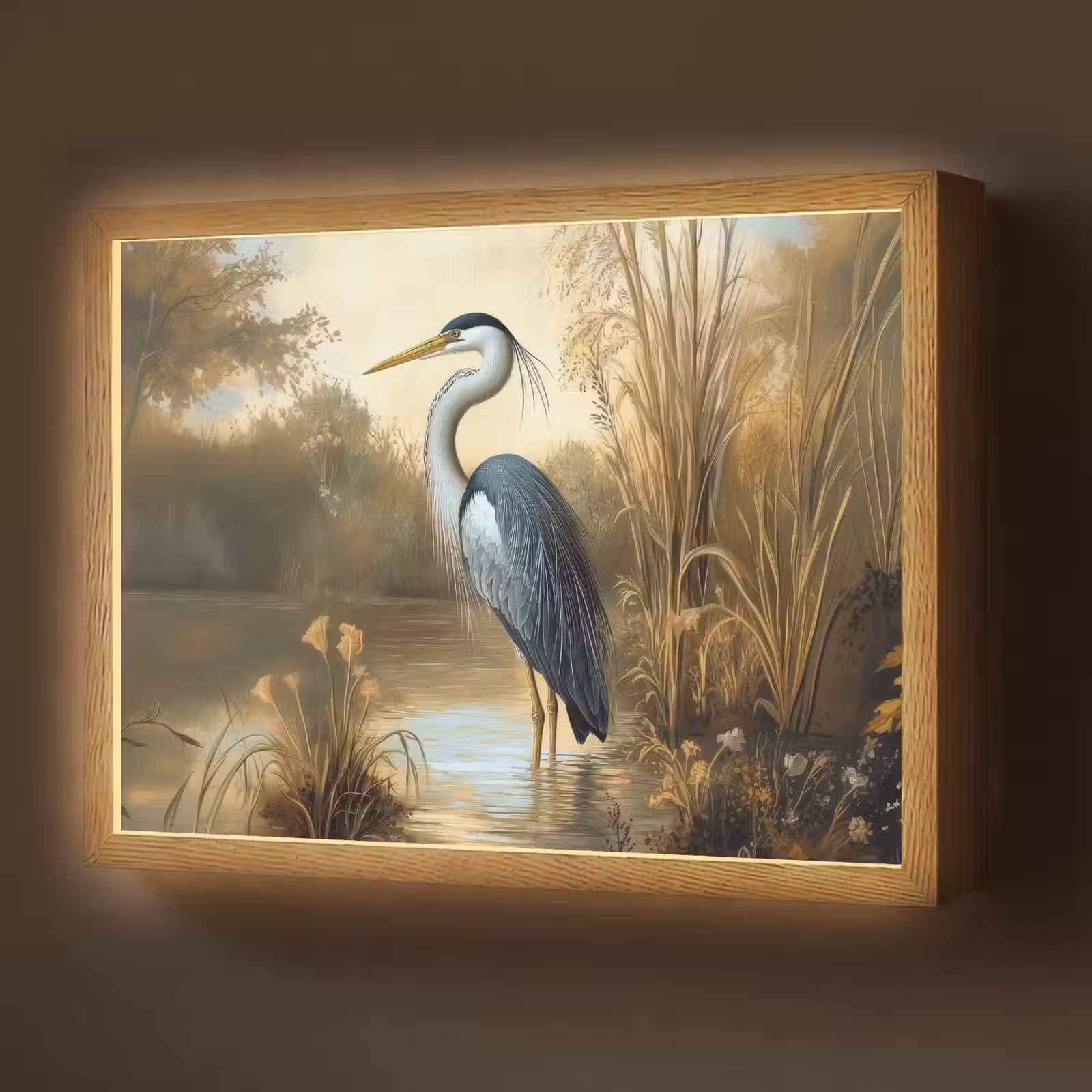 Lightbox - Wandlamp - Reiger - Water - Planten — 1