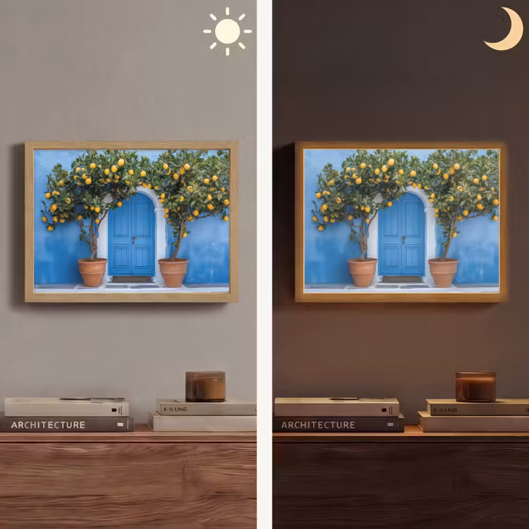 Lightbox - Wandlamp - Citroenbomen - Geel - Deur - Potten — 6