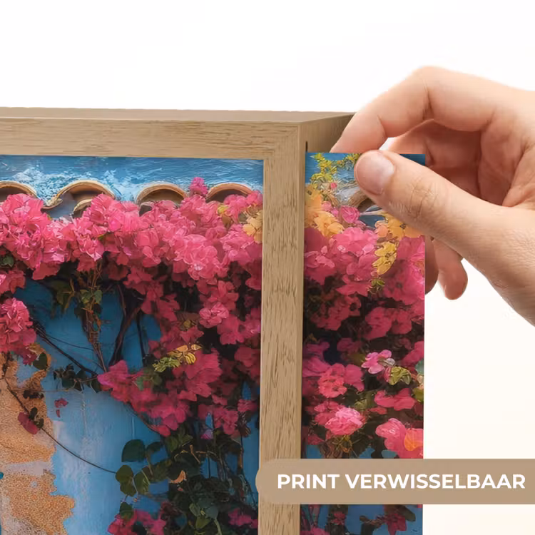 Lightbox - Wandlamp - Deur - Hout - Bloemen - Blauw — 5