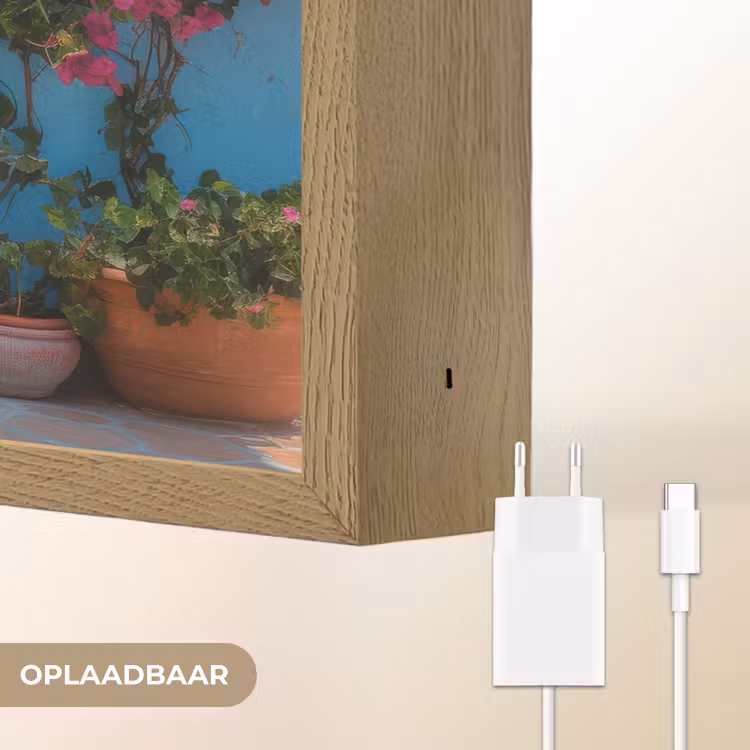 Lightbox - Wandlamp - Deur - Hout - Bloemen - Blauw — 7