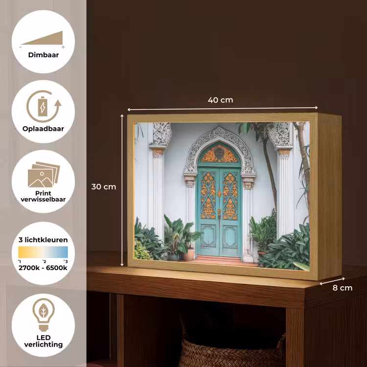 Lightbox - Wandlamp - Deur - Patronen - Planten — 10