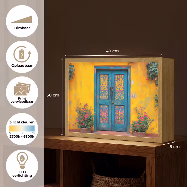 Lightbox - Wandlamp - Deuren - Kleurrijk - Planten — 10