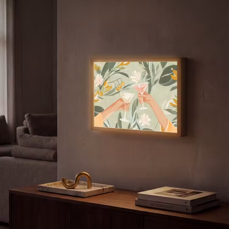 Lightbox - Wandlamp - Glazen - Proosten - Bladeren - Groen — 2