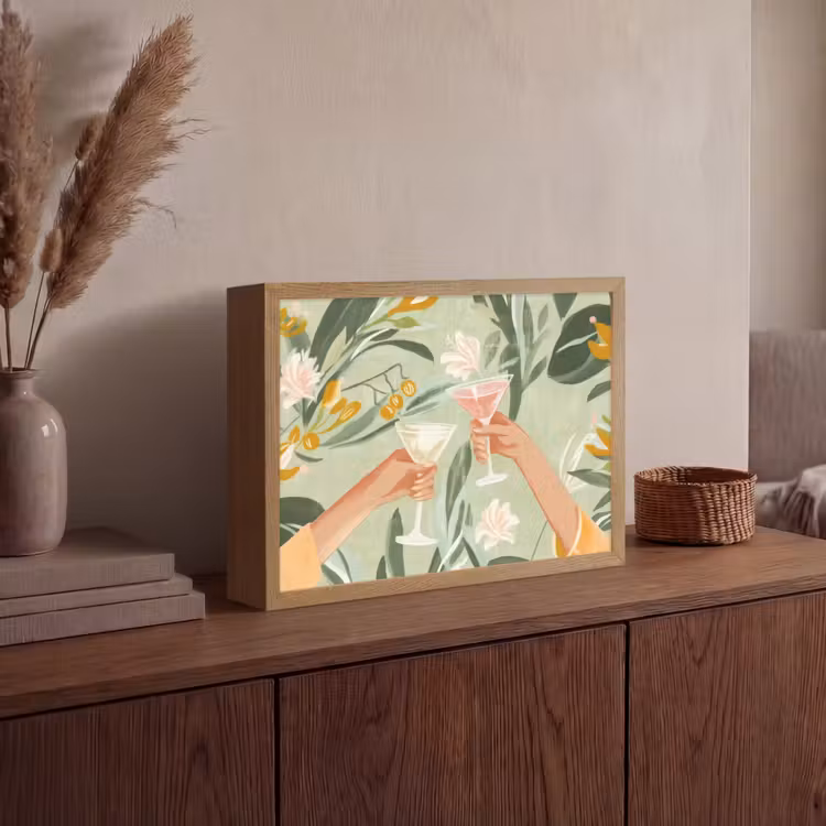 Lightbox - Wandlamp - Glazen - Proosten - Bladeren - Groen — 4