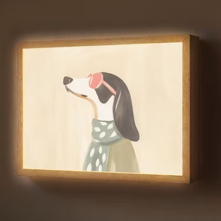 Lightbox - Wandlamp - Hond - Zonnebril - Sjaal — 1