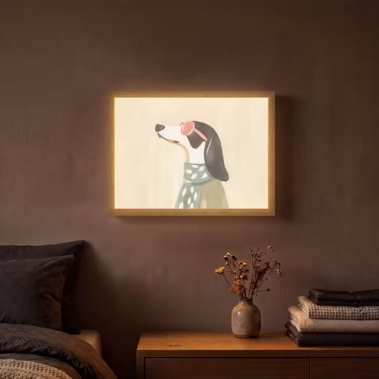 Lightbox - Wandlamp - Hond - Zonnebril - Sjaal — 3