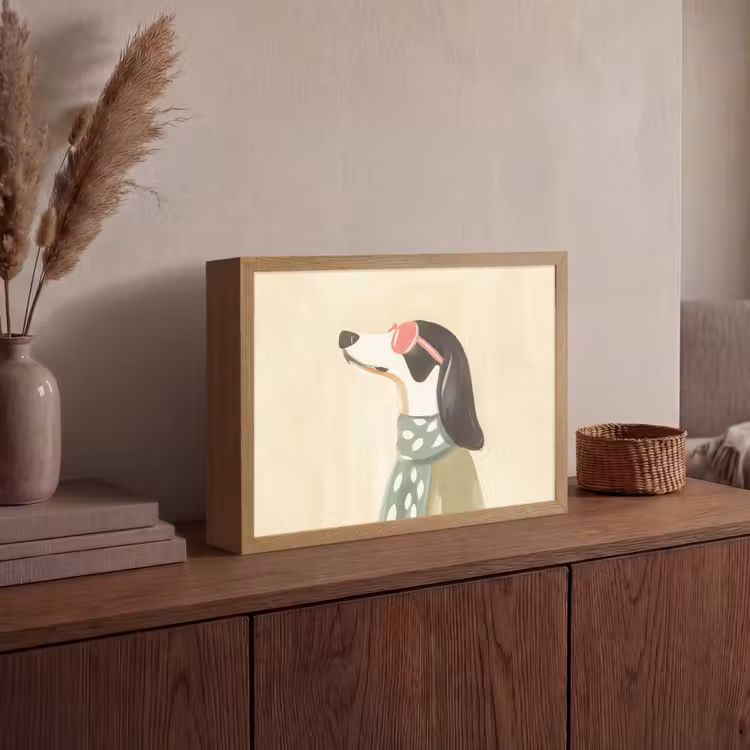 Lightbox - Wandlamp - Hond - Zonnebril - Sjaal — 4