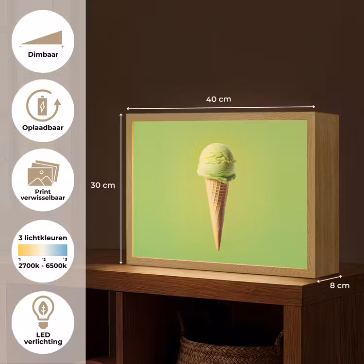 Lightbox - Wandlamp - Hoorntje - Schepijs - Groen — 10