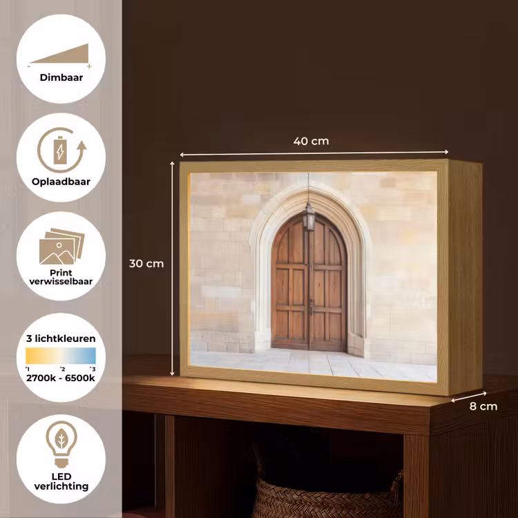 Lightbox - Wandlamp - Houten - Deur - Lantaarn — 10