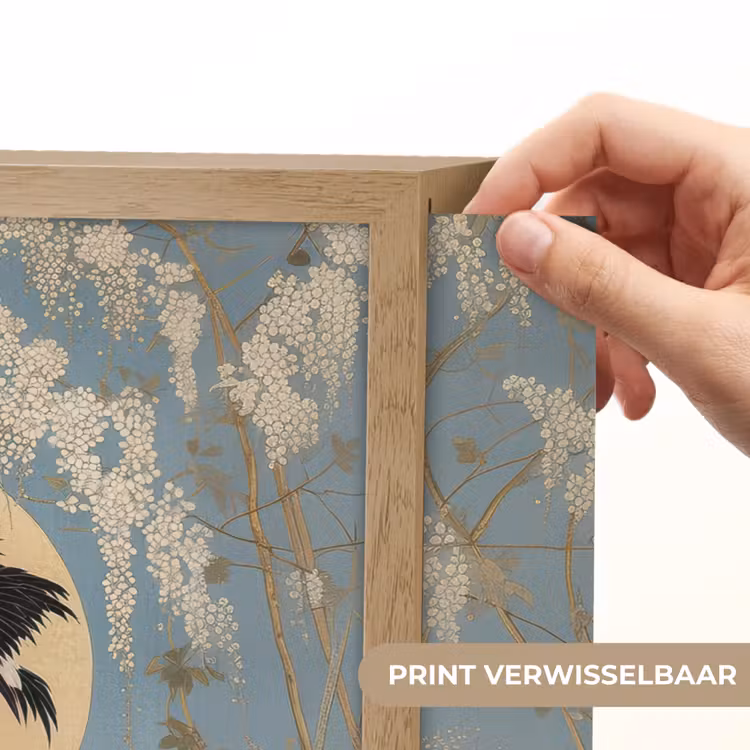 Lightbox - Wandlamp - Kraanvogels - Maan - Bloemen - Blauw — 5