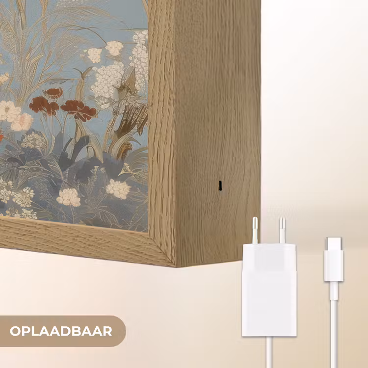 Lightbox - Wandlamp - Kraanvogels - Maan - Bloemen - Blauw — 7