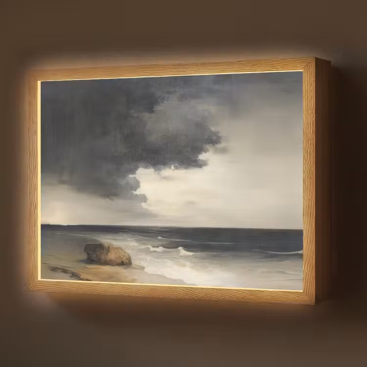Lightbox - Wandlamp - Kust - Golven - Rots - Storm — 1