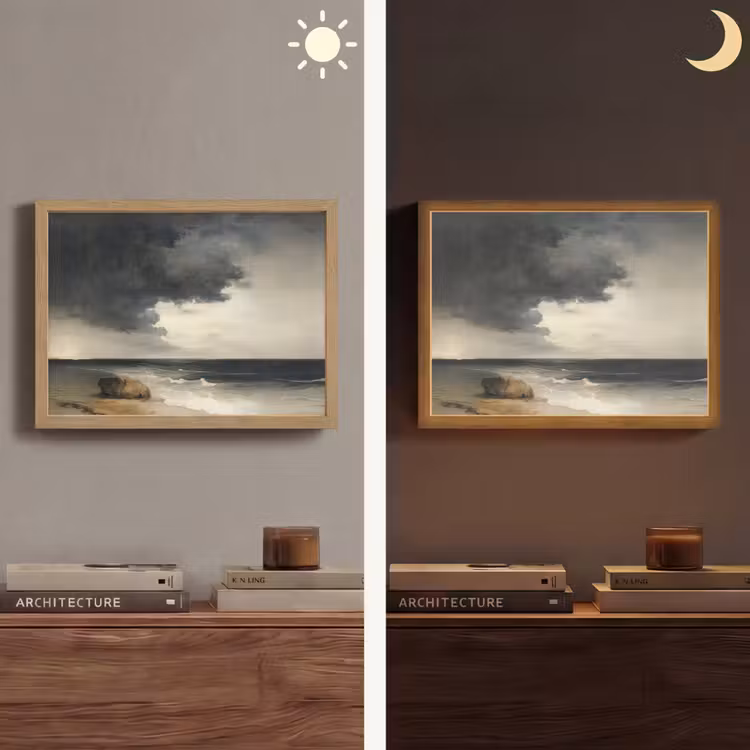 Lightbox - Wandlamp - Kust - Golven - Rots - Storm — 6