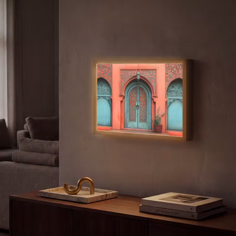 Lightbox - Wandlamp - Lantaarn - Deur - Turquoise — 2