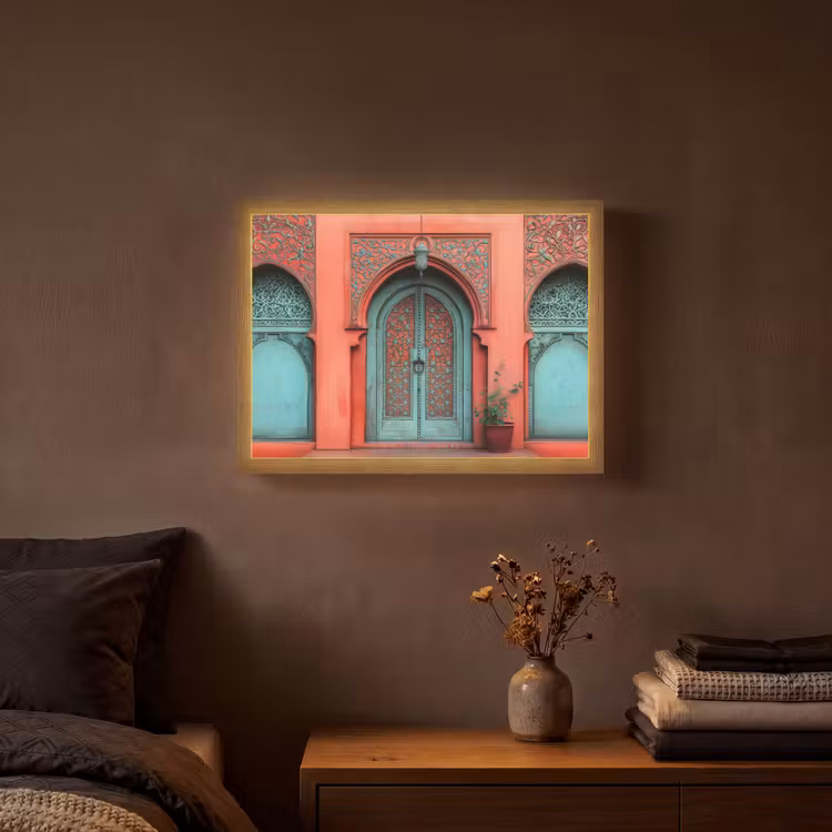 Lightbox - Wandlamp - Lantaarn - Deur - Turquoise — 3
