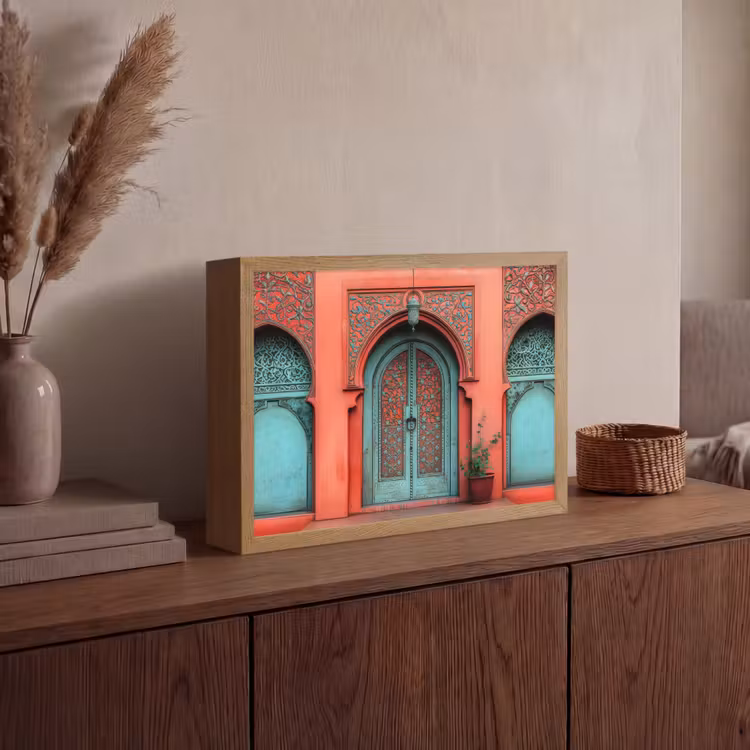 Lightbox - Wandlamp - Lantaarn - Deur - Turquoise — 4
