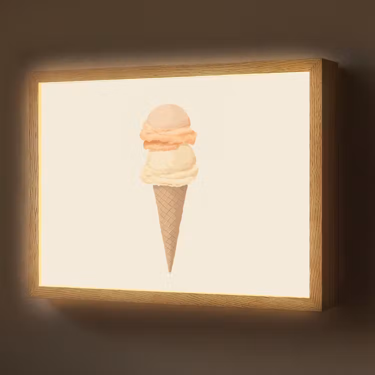 Lightbox - Wandlamp - Minimalistisch - Schepijs - Hoorntje - Beige — 1