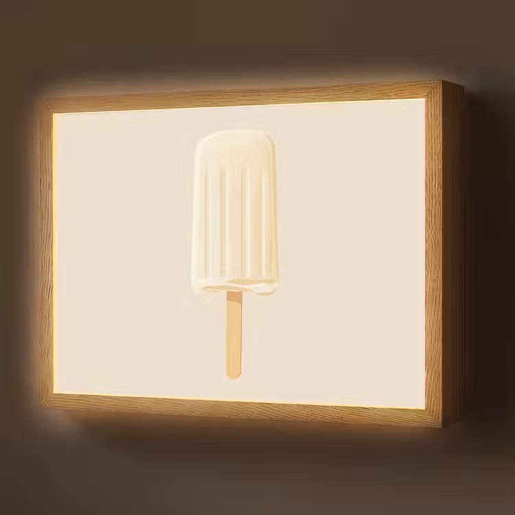 Lightbox - Wandlamp - Minimalistisch - Waterijsje - Stokje - Beige — 1
