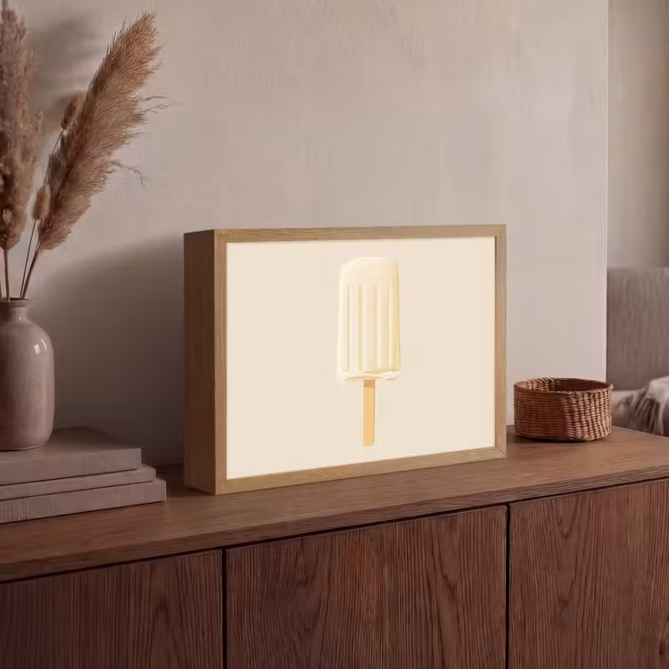Lightbox - Wandlamp - Minimalistisch - Waterijsje - Stokje - Beige — 4