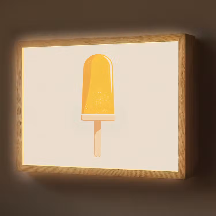 Lightbox - Wandlamp - Oranje - Stokje - Waterijsje — 1