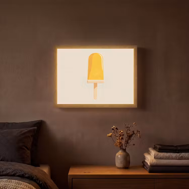 Lightbox - Wandlamp - Oranje - Stokje - Waterijsje — 3