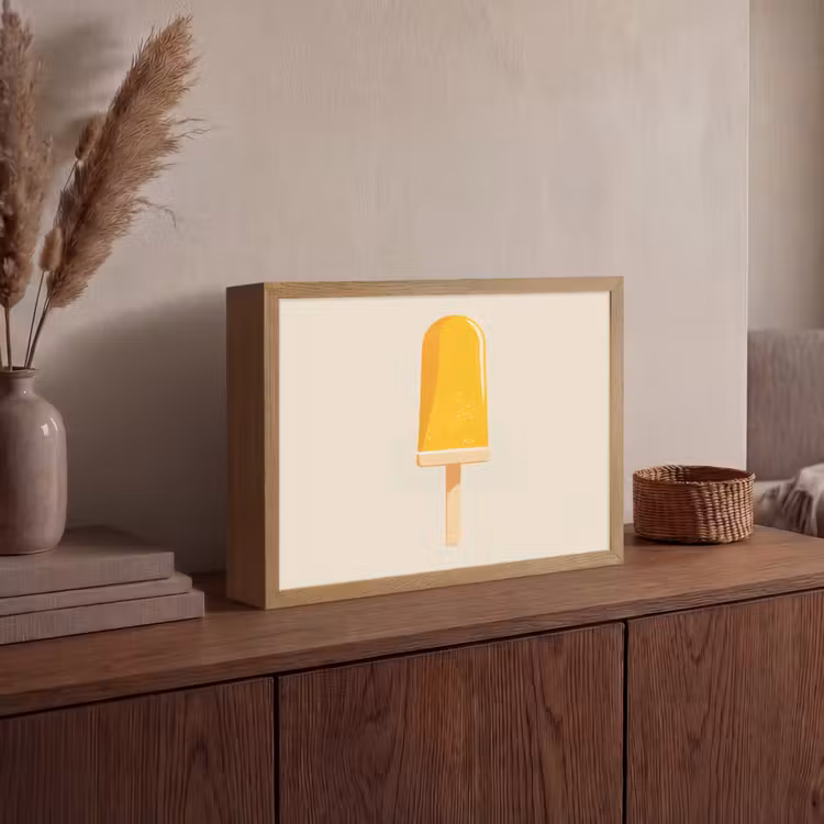 Lightbox - Wandlamp - Oranje - Stokje - Waterijsje — 4