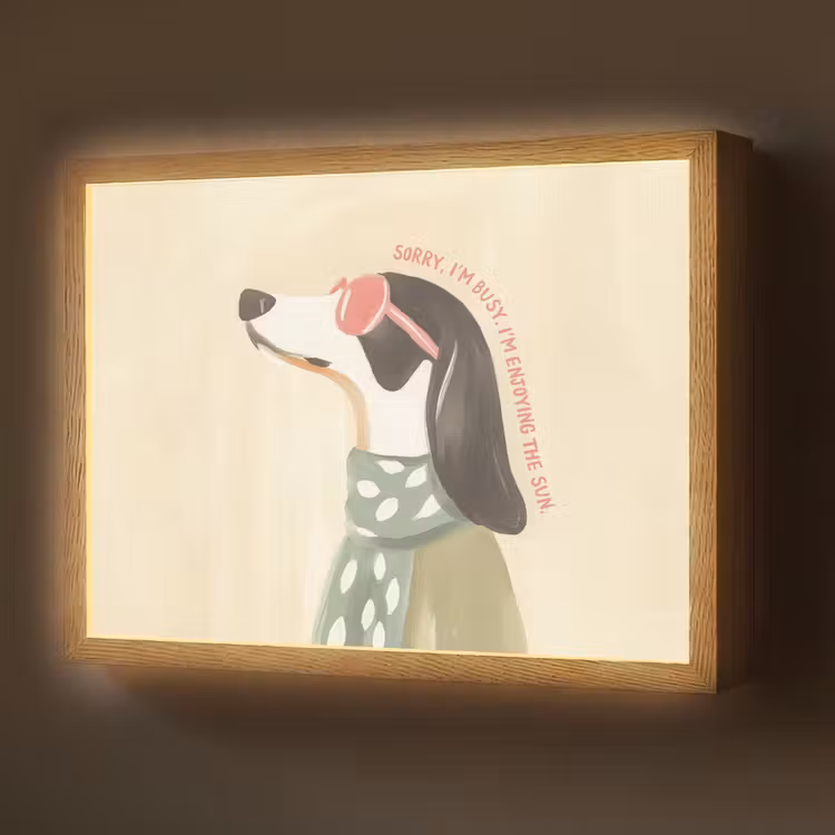 Lightbox - Wandlamp - Quote - Hond - Zonnebril — 1