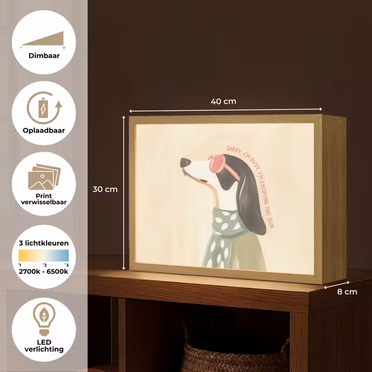 Lightbox - Wandlamp - Quote - Hond - Zonnebril — 10